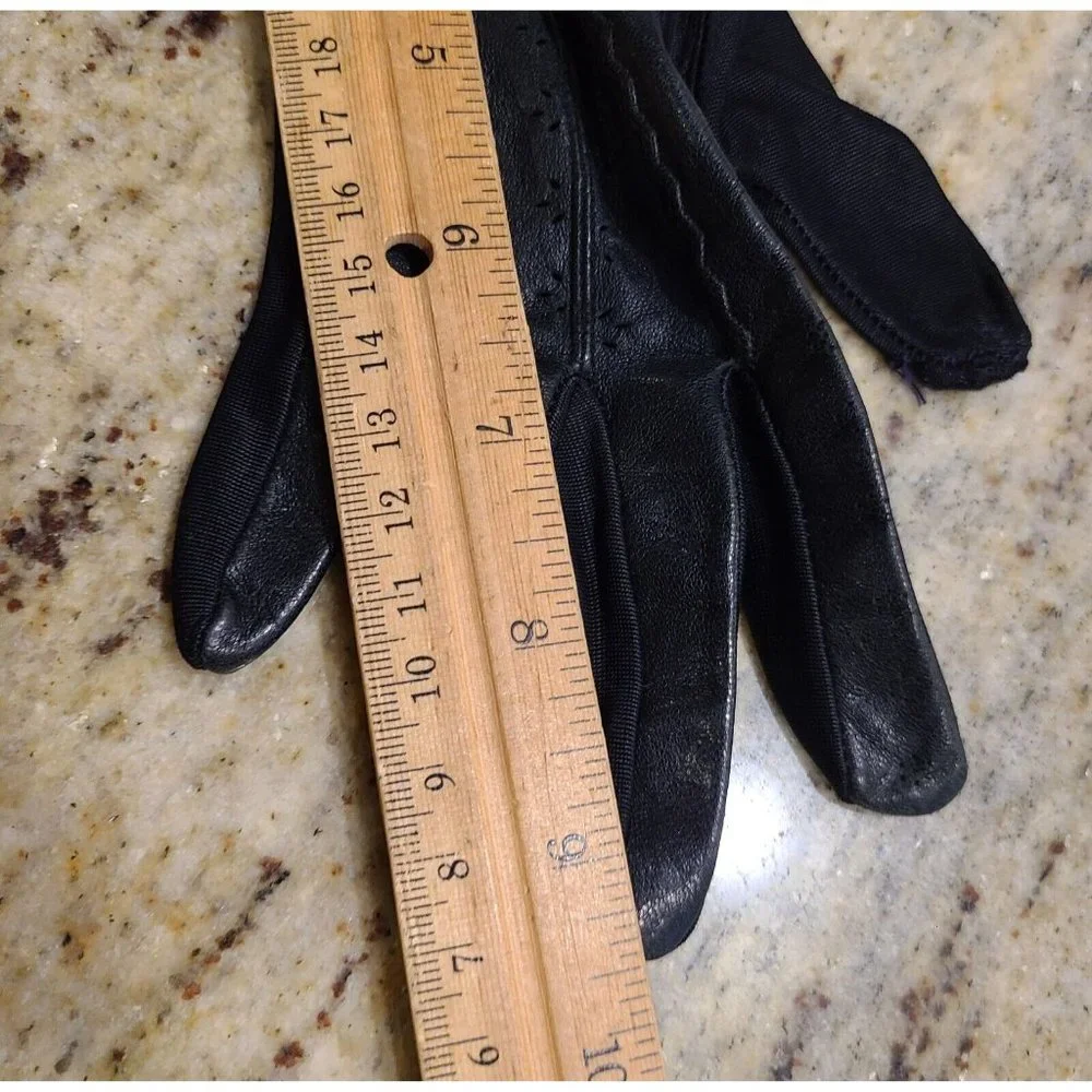 Vintage Size XS 6 Lady Gay Black Leather Stretch Formal 9.5